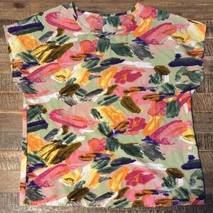 SHEIN Multicolor Abstract Print Top
